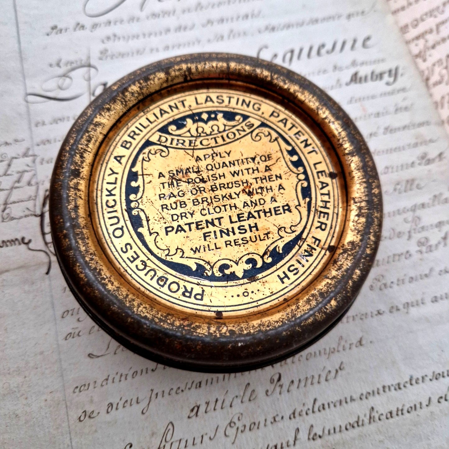 antique kiwi boot polish tin box