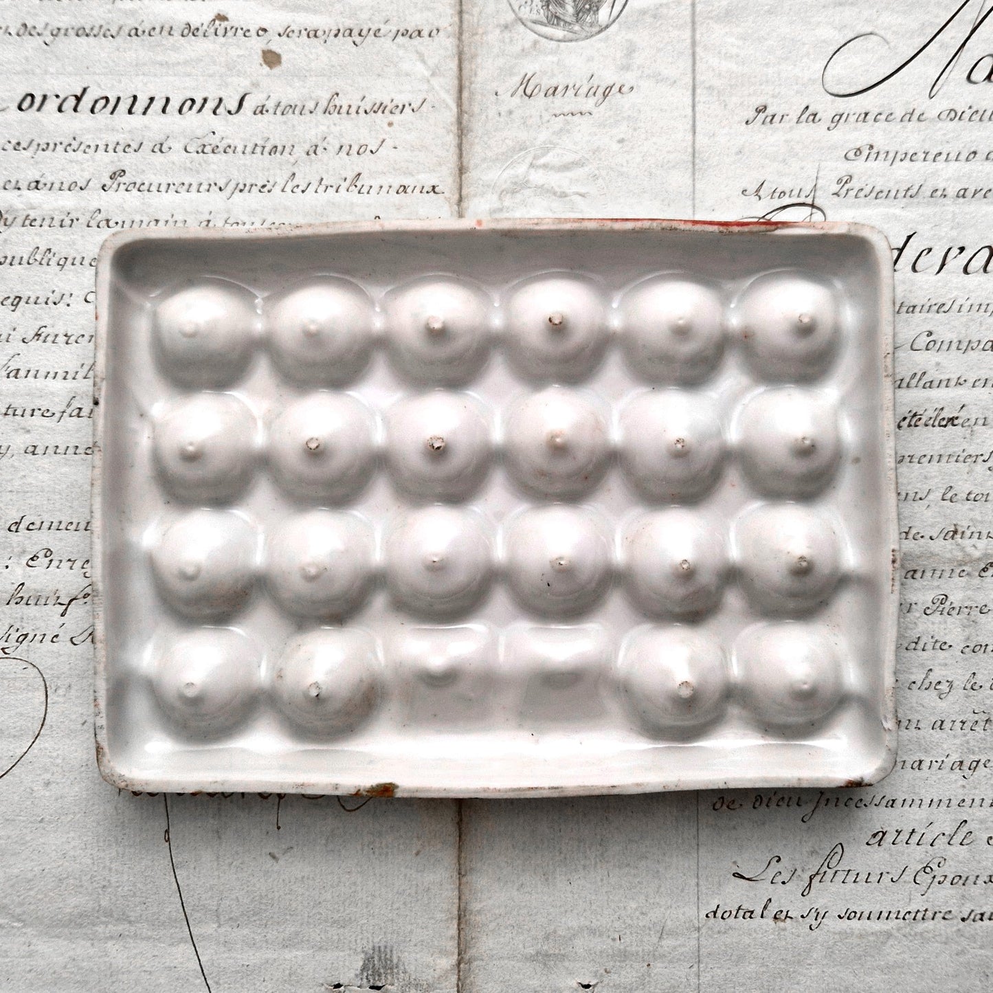 antique paint palette french enameld ceramic