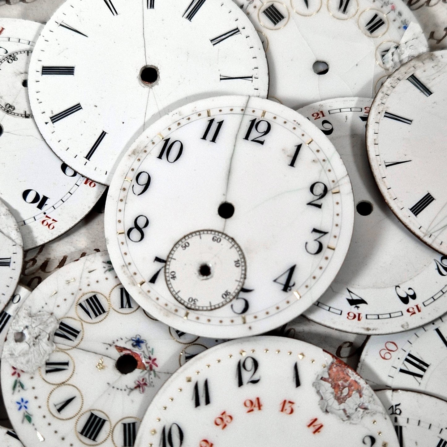 antique watch dials enamel lot