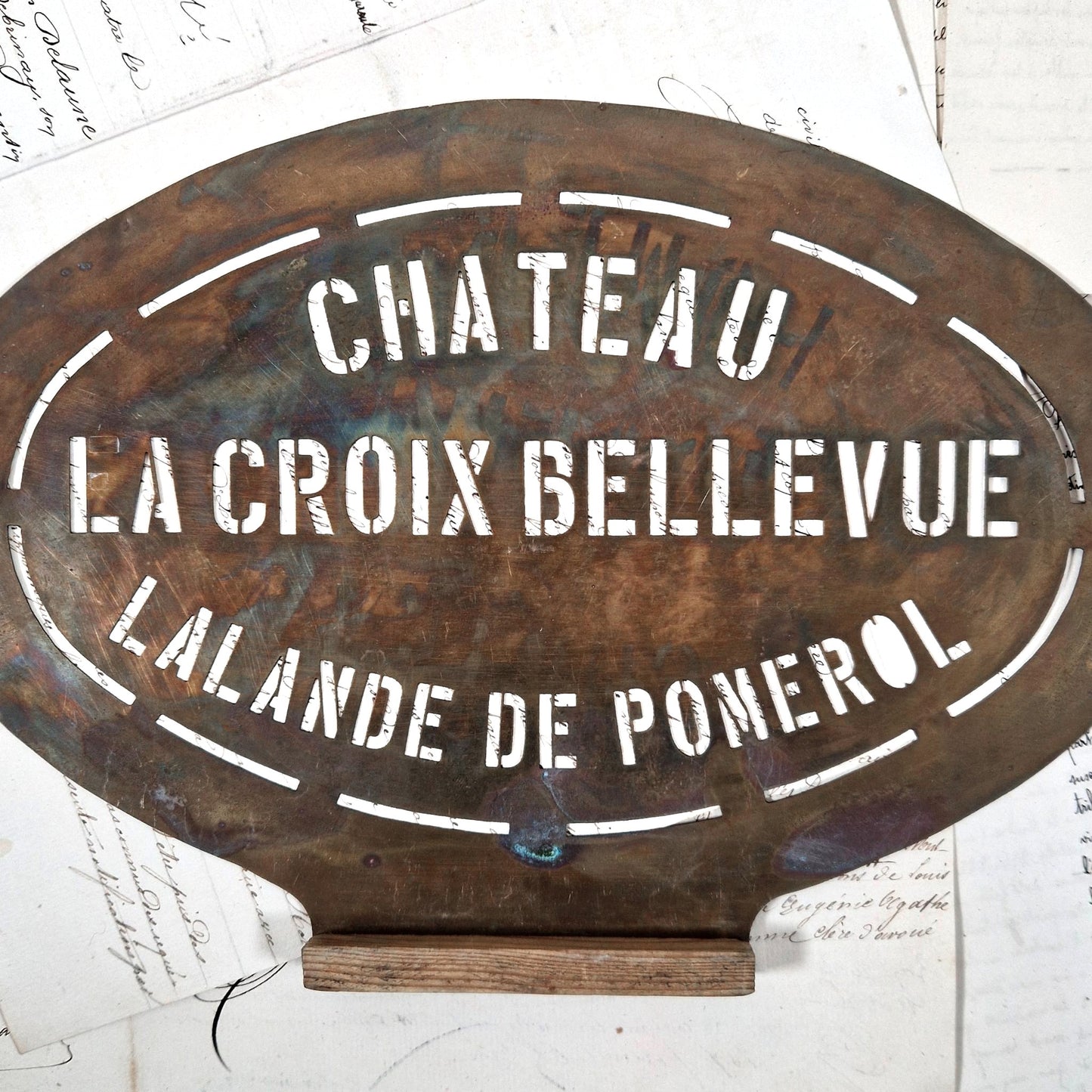antique wine stencil chateau bellevue