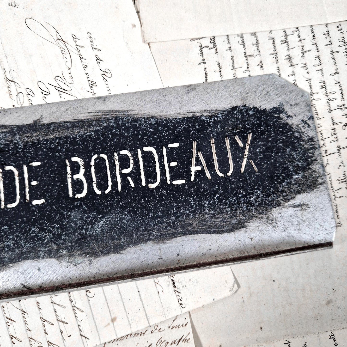 antique zinc stencil cotes de bordeaux