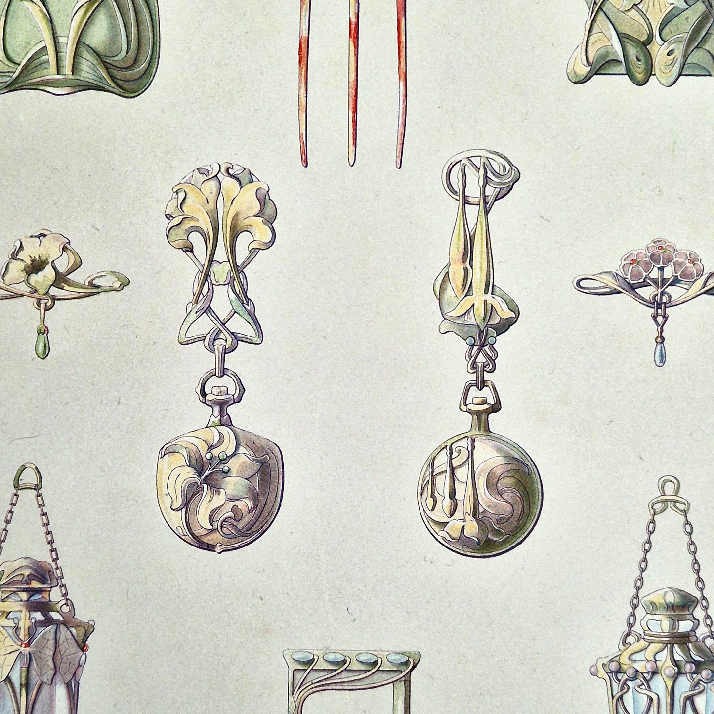 art nouveau jewelry plate maurice daurat