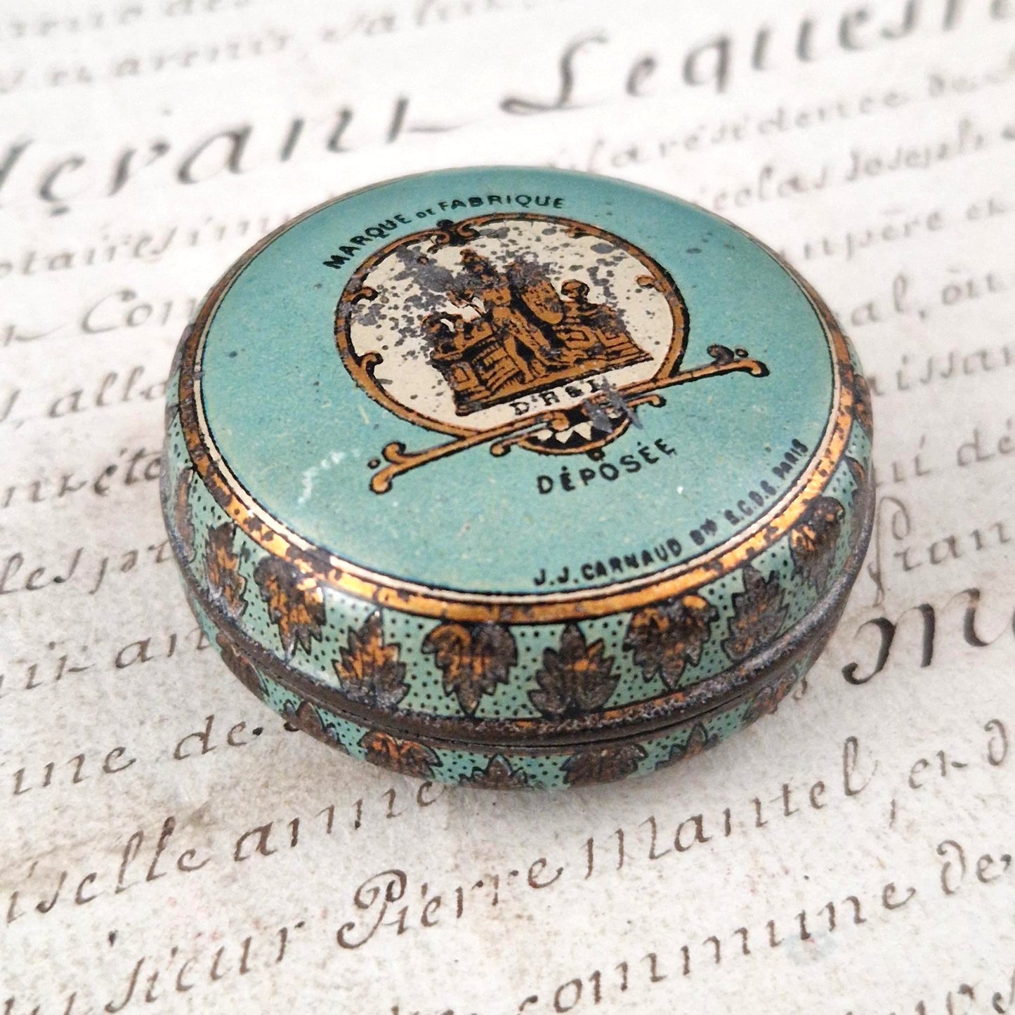 Jolie Boîte publicitaire monogramée - Vers 1900