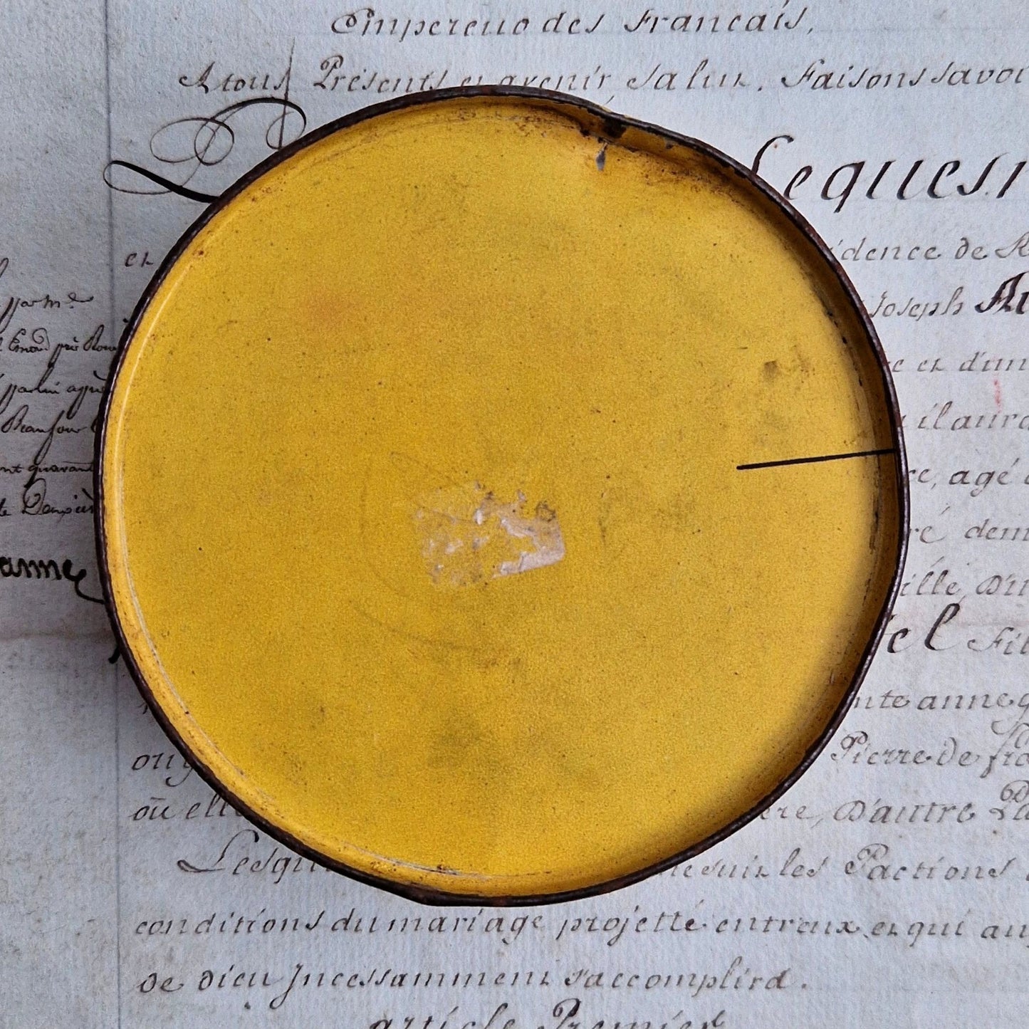 boite en fer blanc publicitaire entretien cuir ancienne