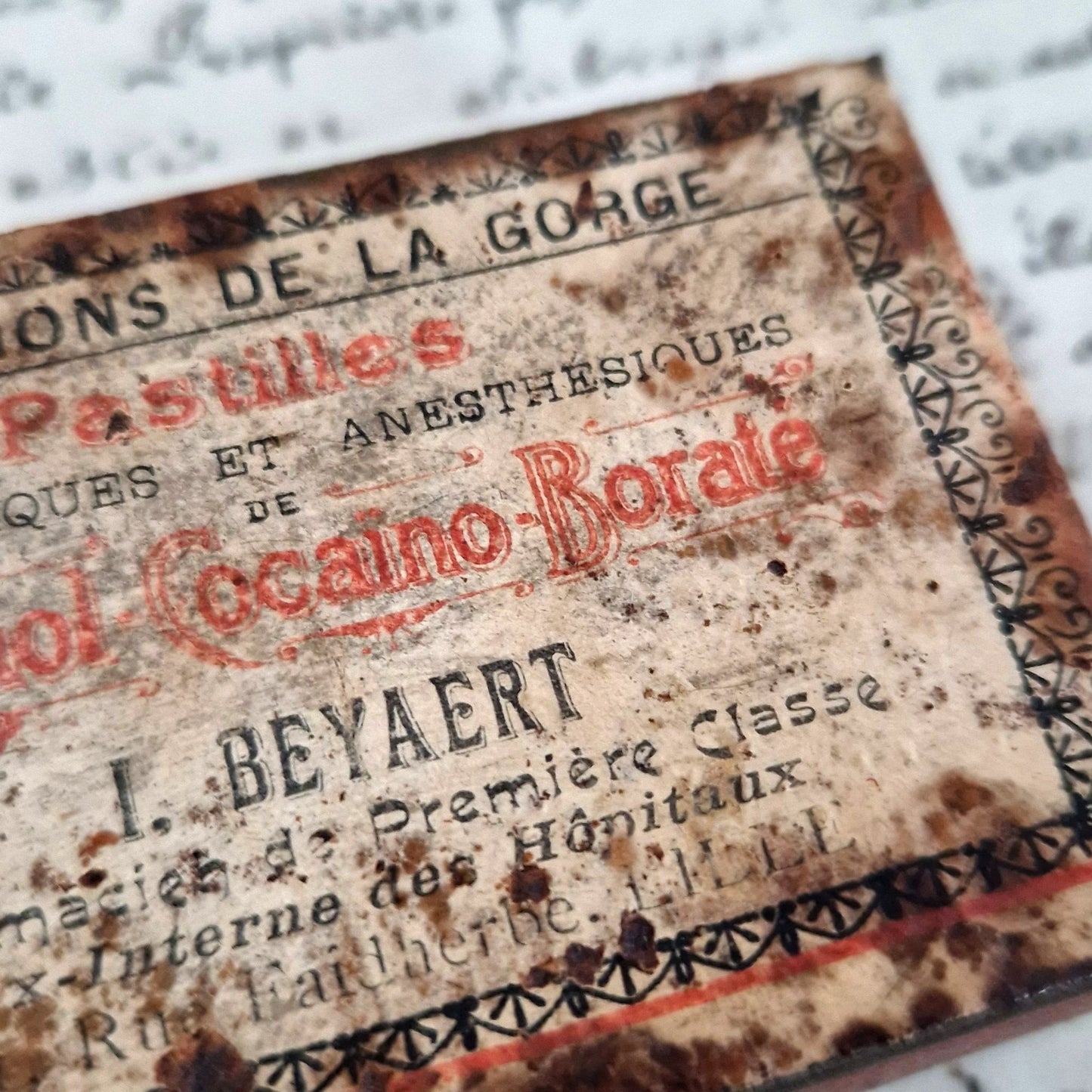 boite pastilles menthol cocaino borate