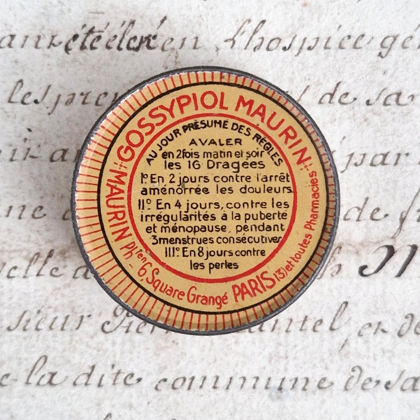"Gossypiol Maurin" box - Menstrual disorders, circa 1900