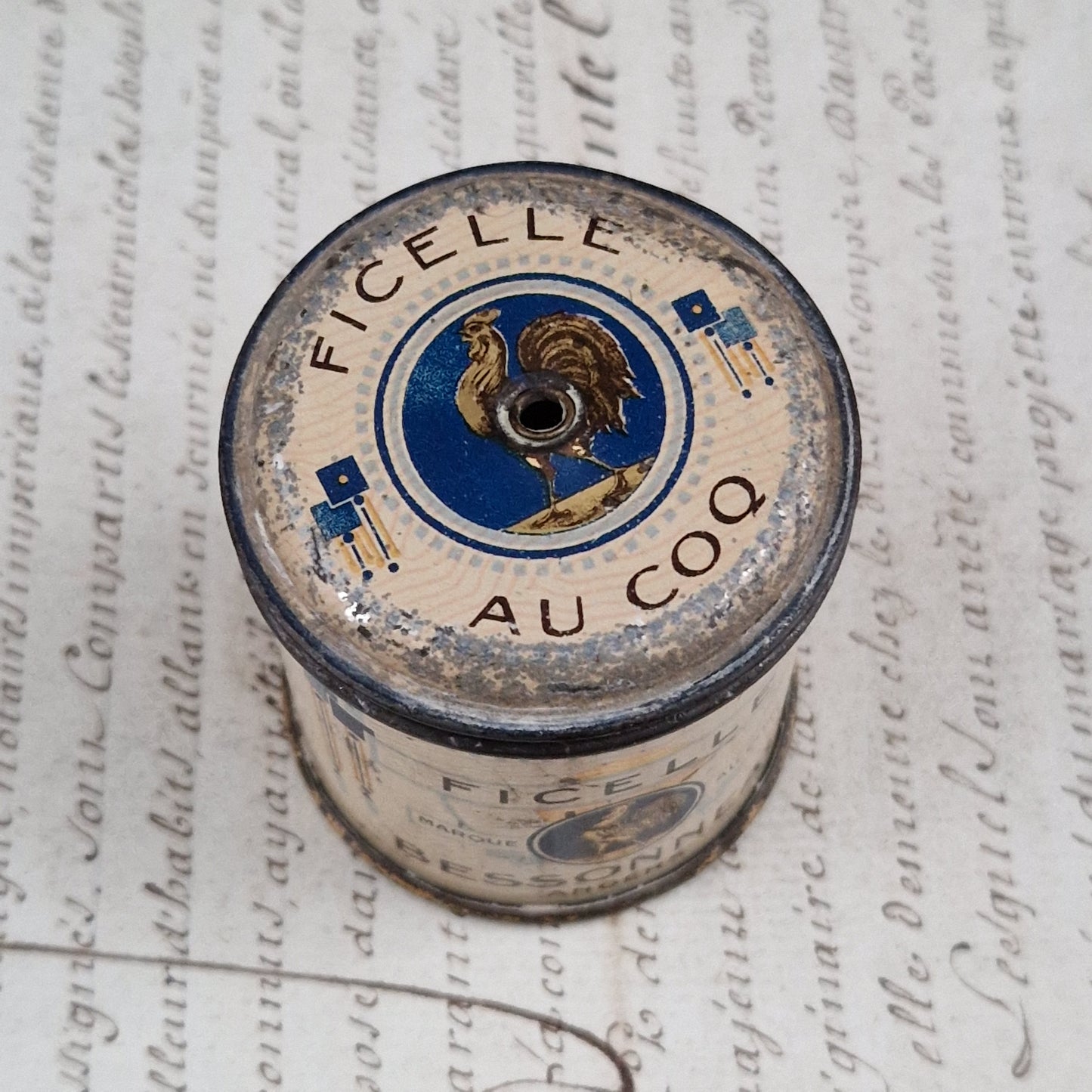 Boîte ancienne « Ficelle au coq Bessonneaud », Angers