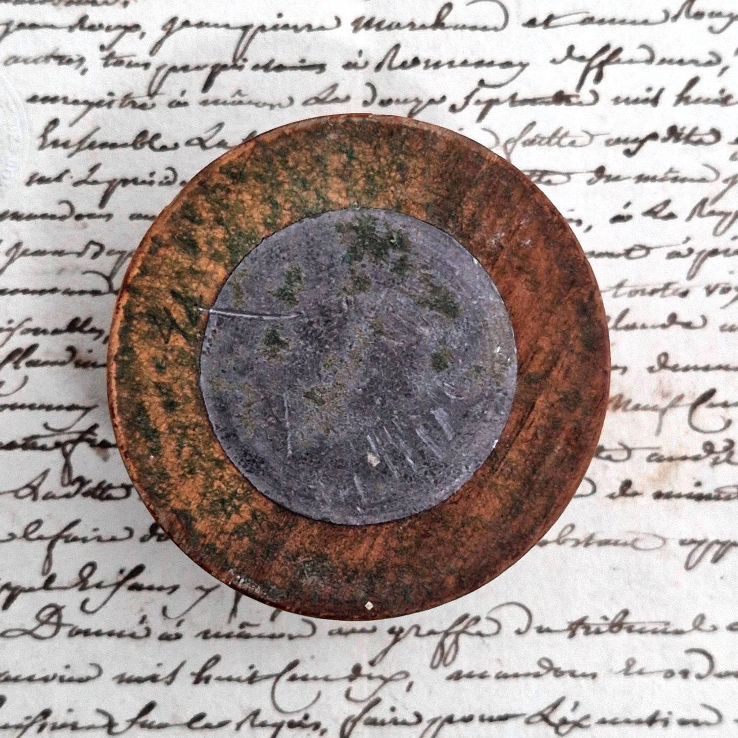 carved wood doorbell button