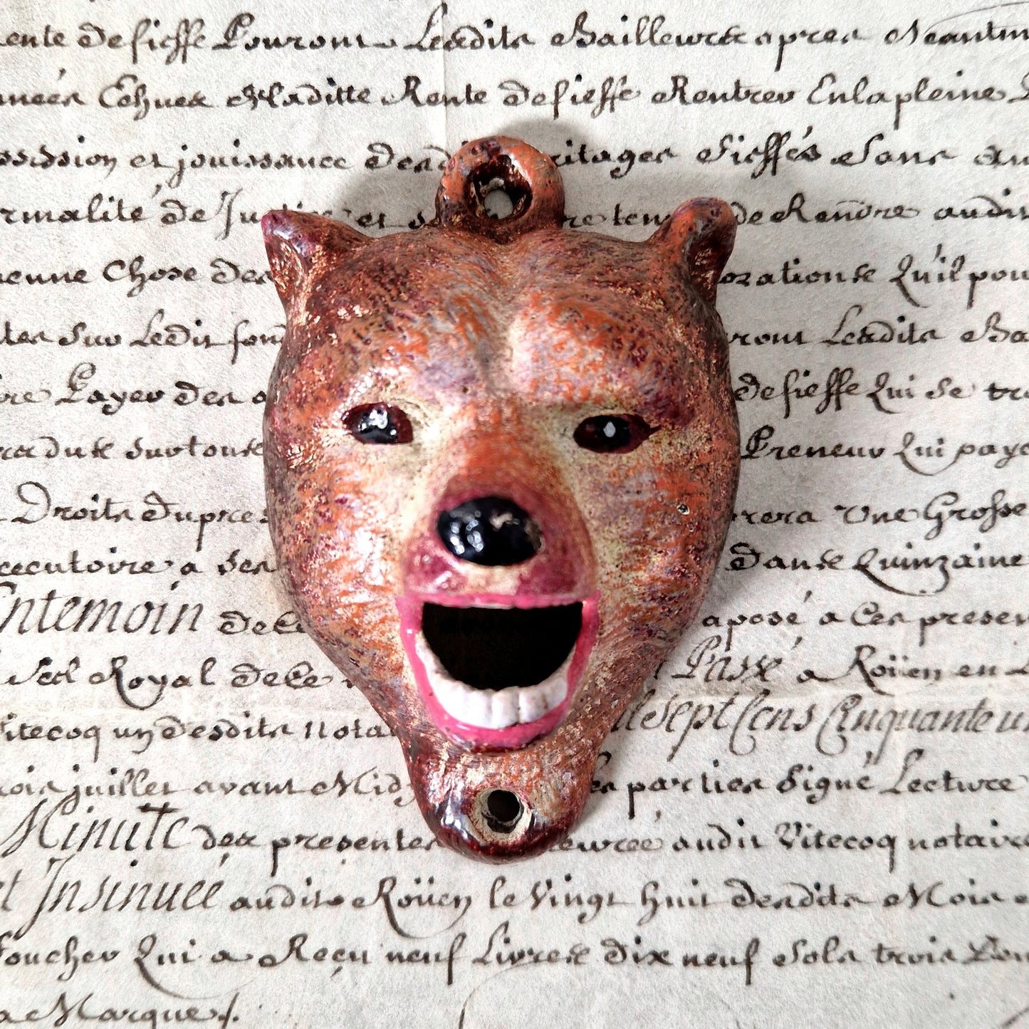 decapsuleur ancien ours fonte