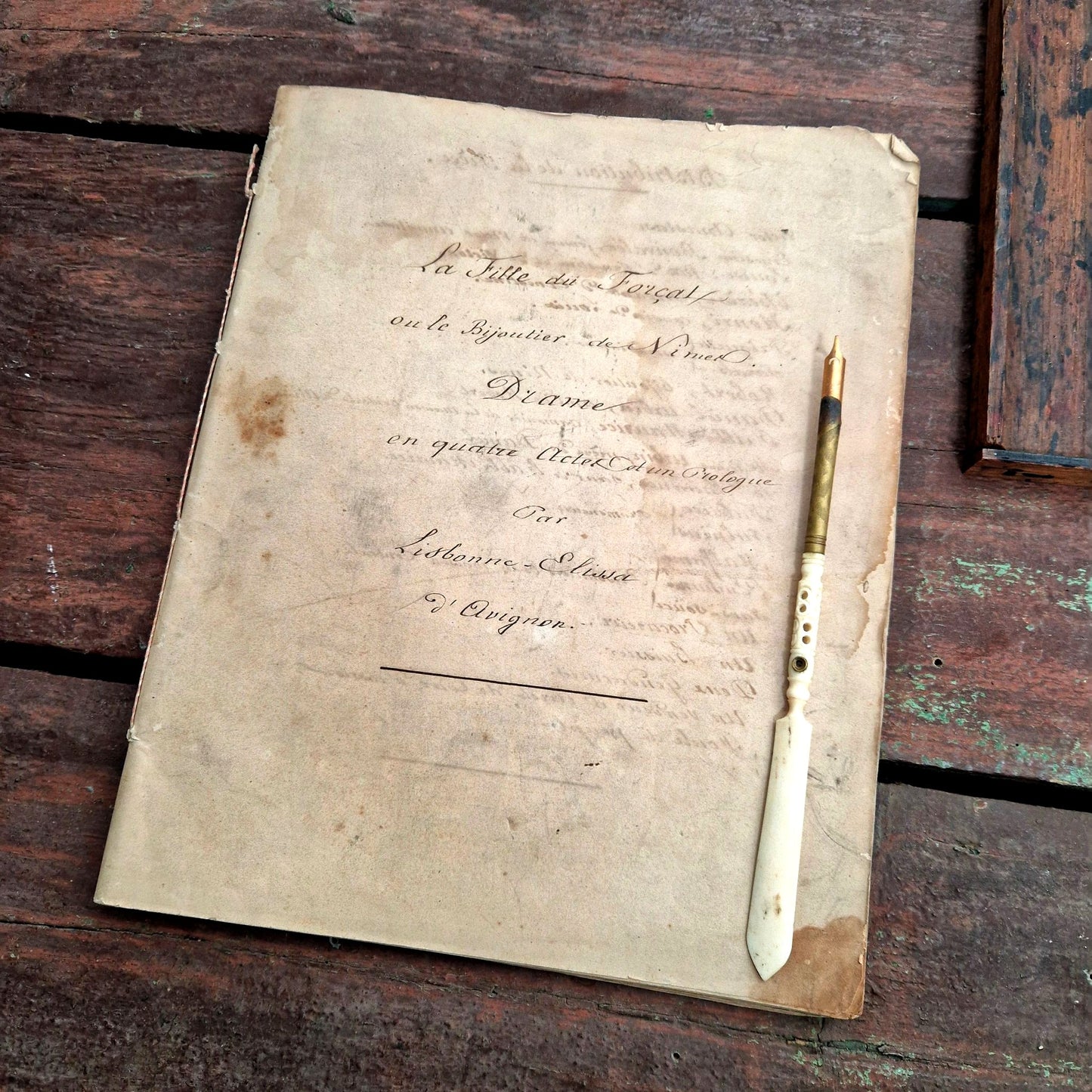 document manuscrit theatre XIXe siecle