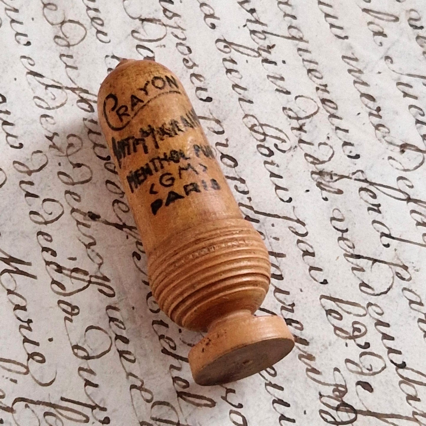 Antique turned wooden migraine pencil