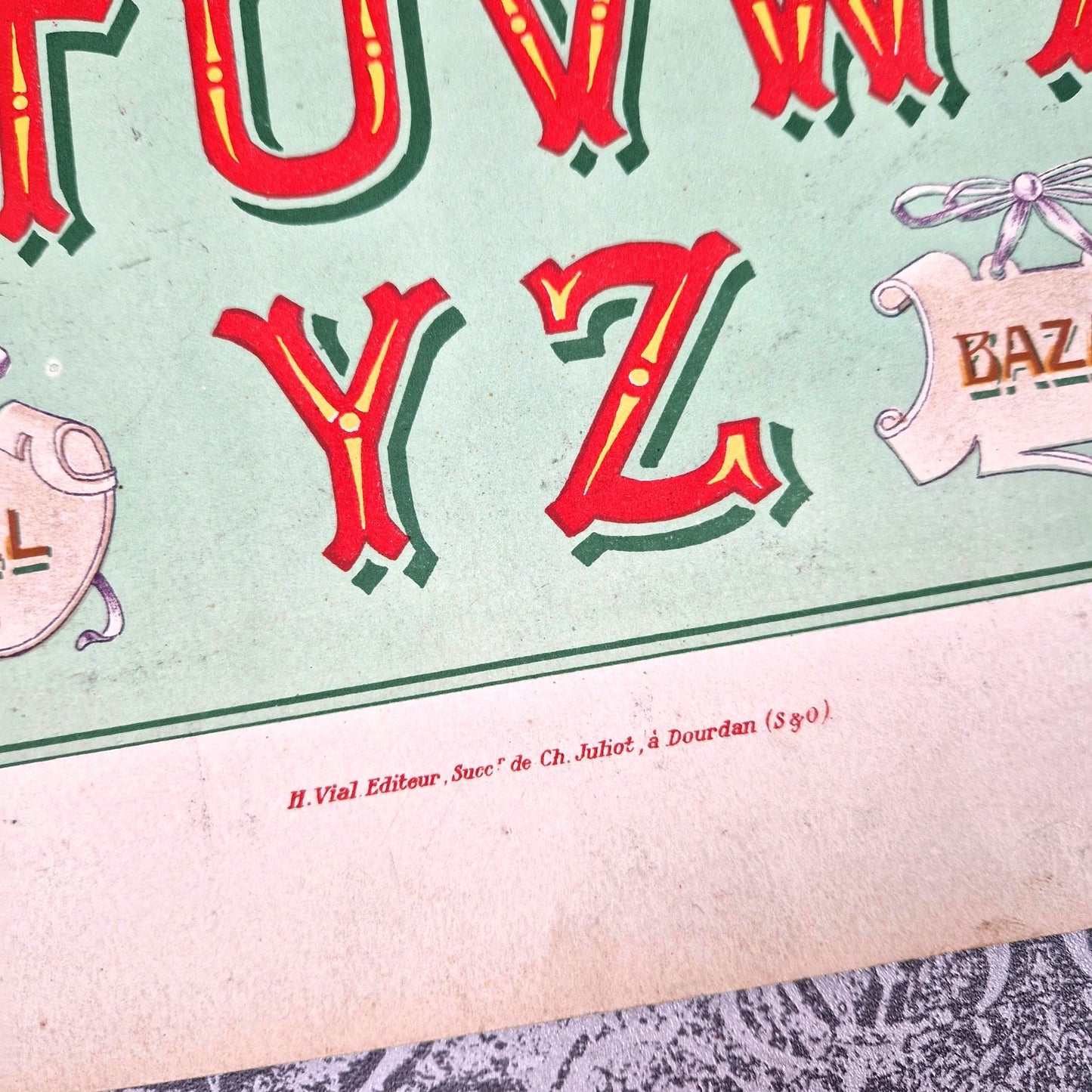 french lithograph lettering barber