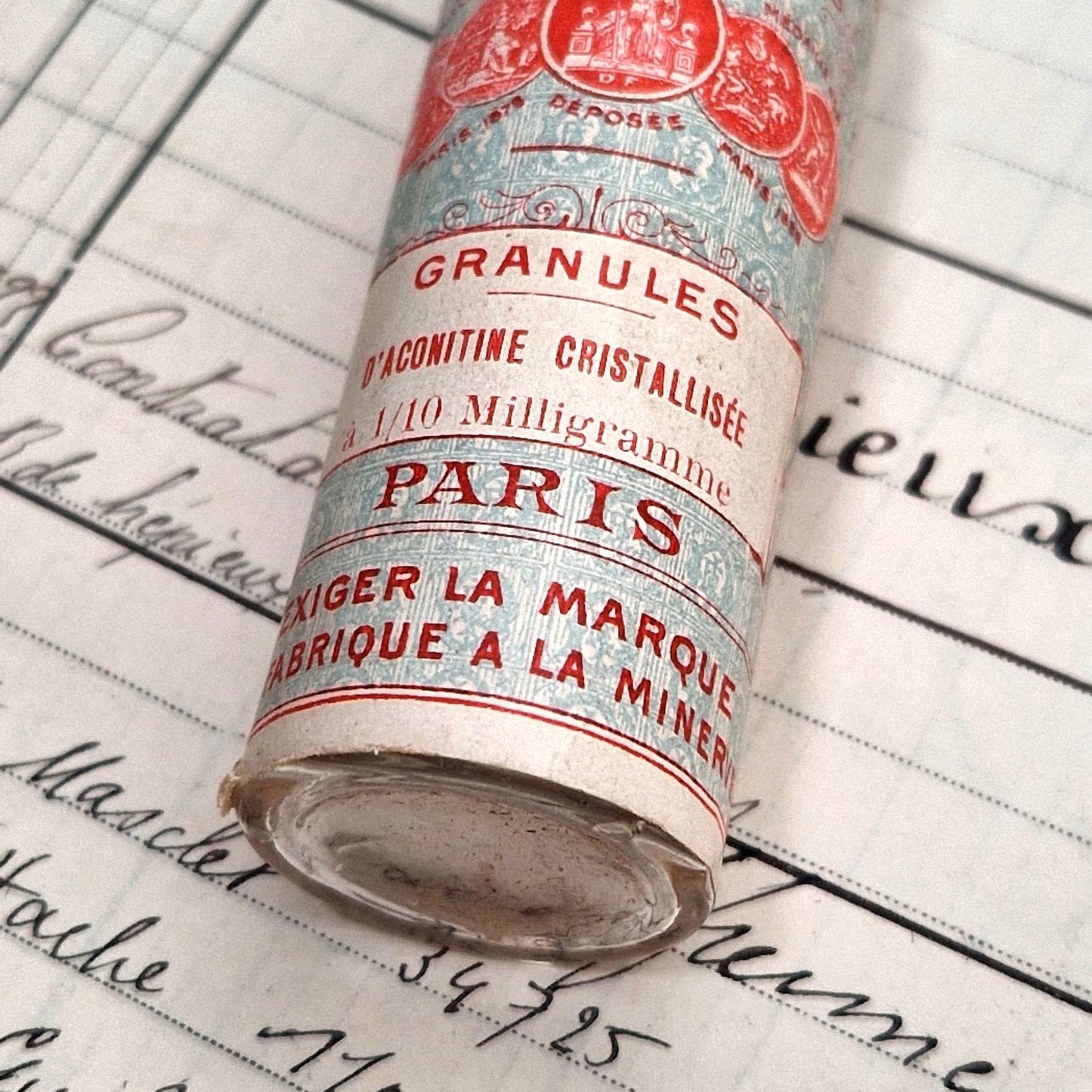 old glass flask paris poison