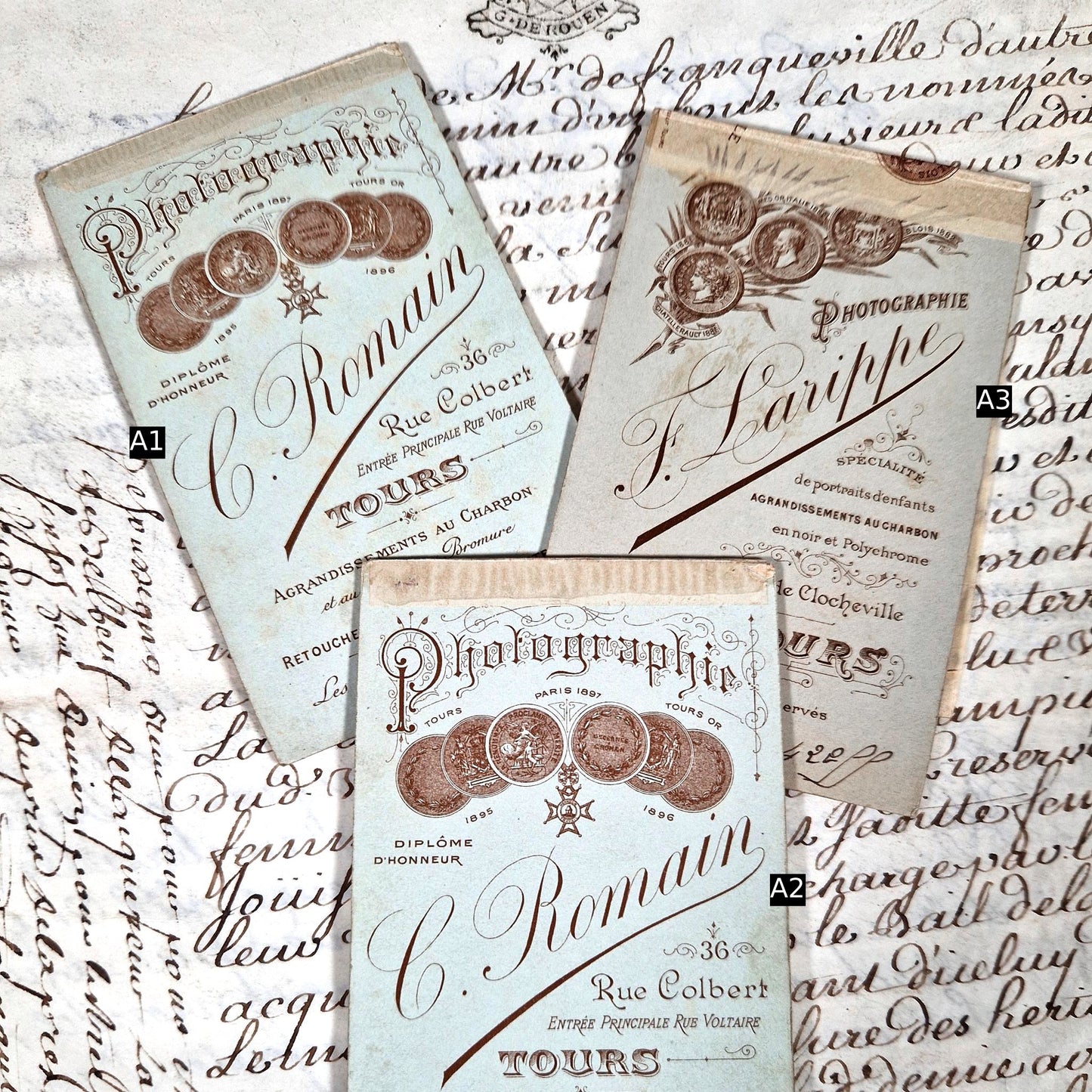 photo ancienne larippe tours soie typographie