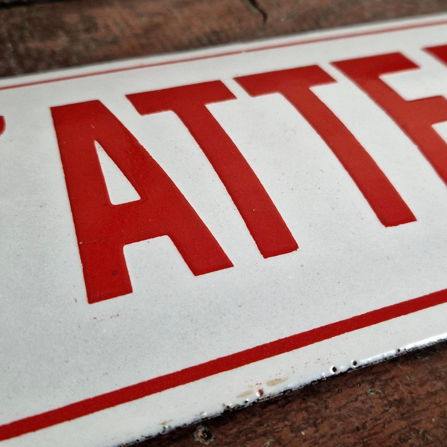 Large enamel sign "Waiting Room"