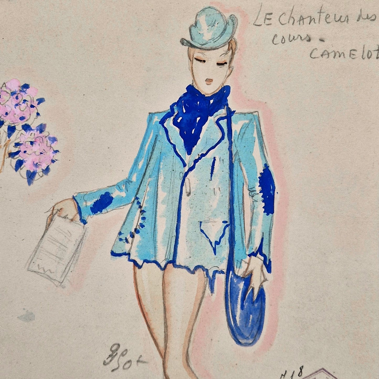 vintage cabaret costume sketch paris