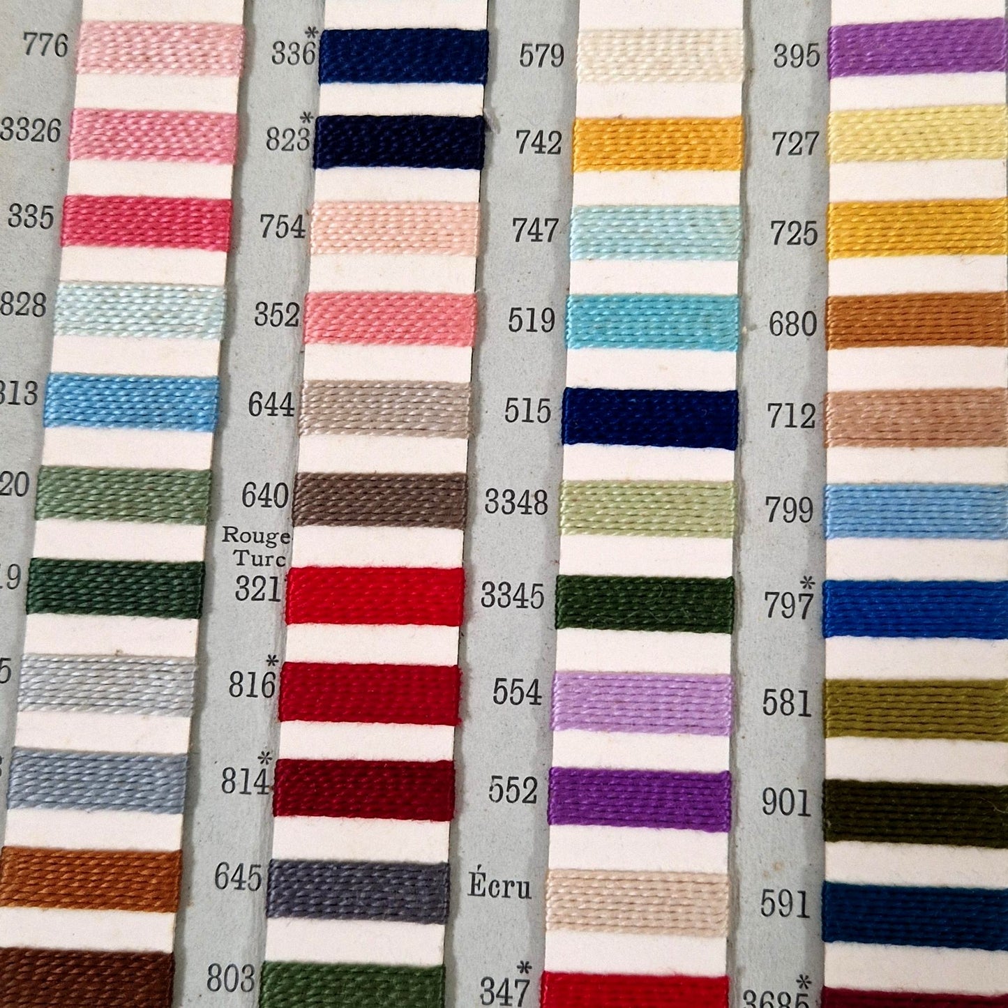 vintage dmc thread color card