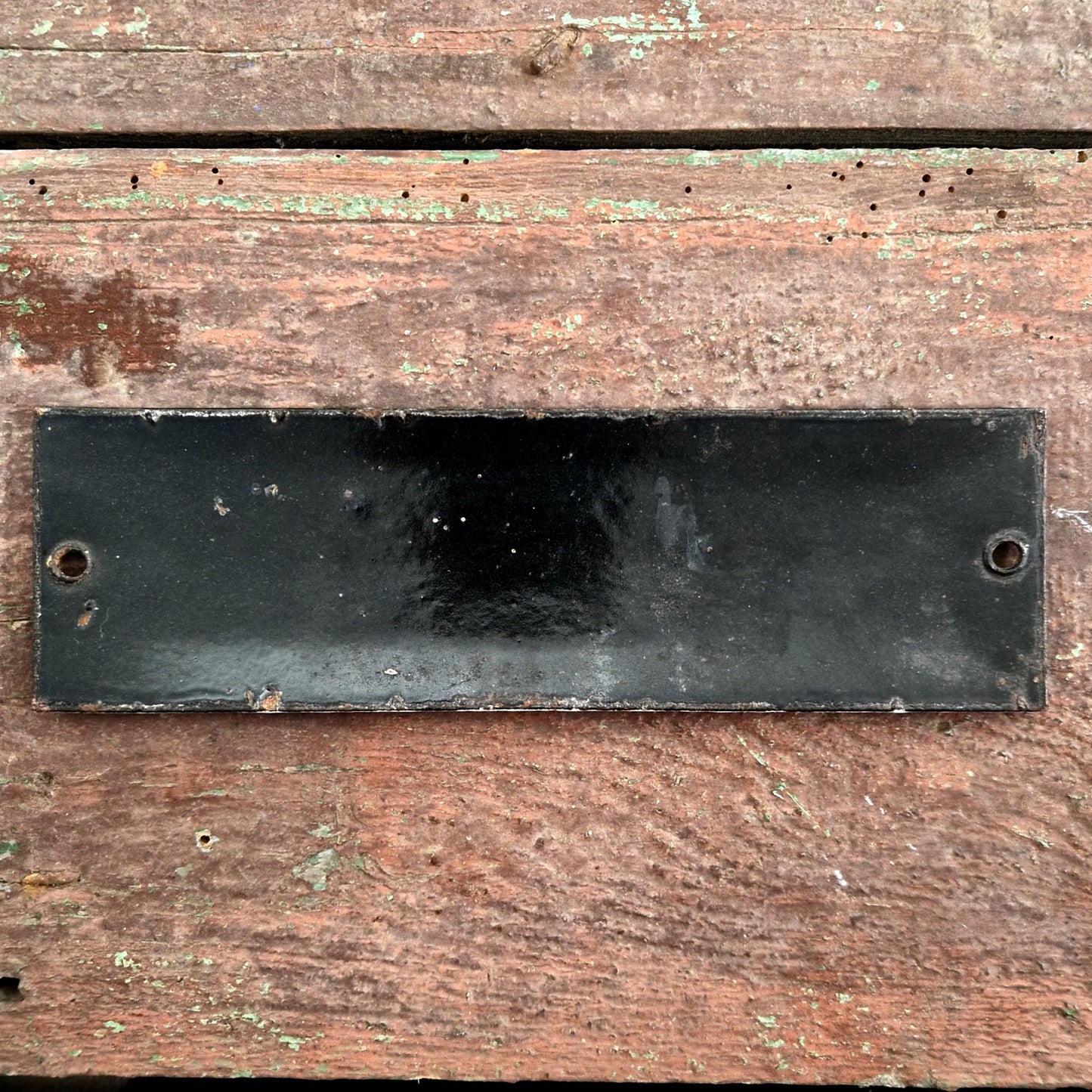 vintage enamel sign yard entrance