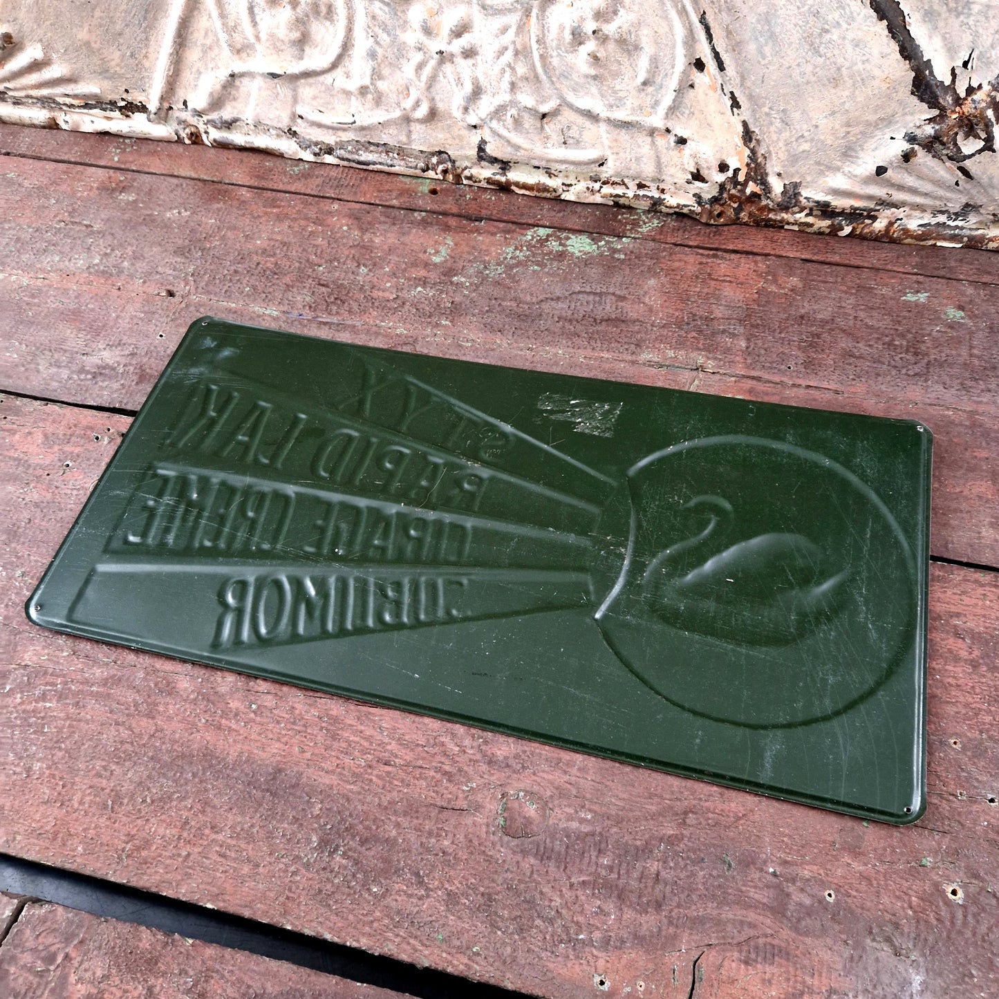 vintage french enamel sign cygne