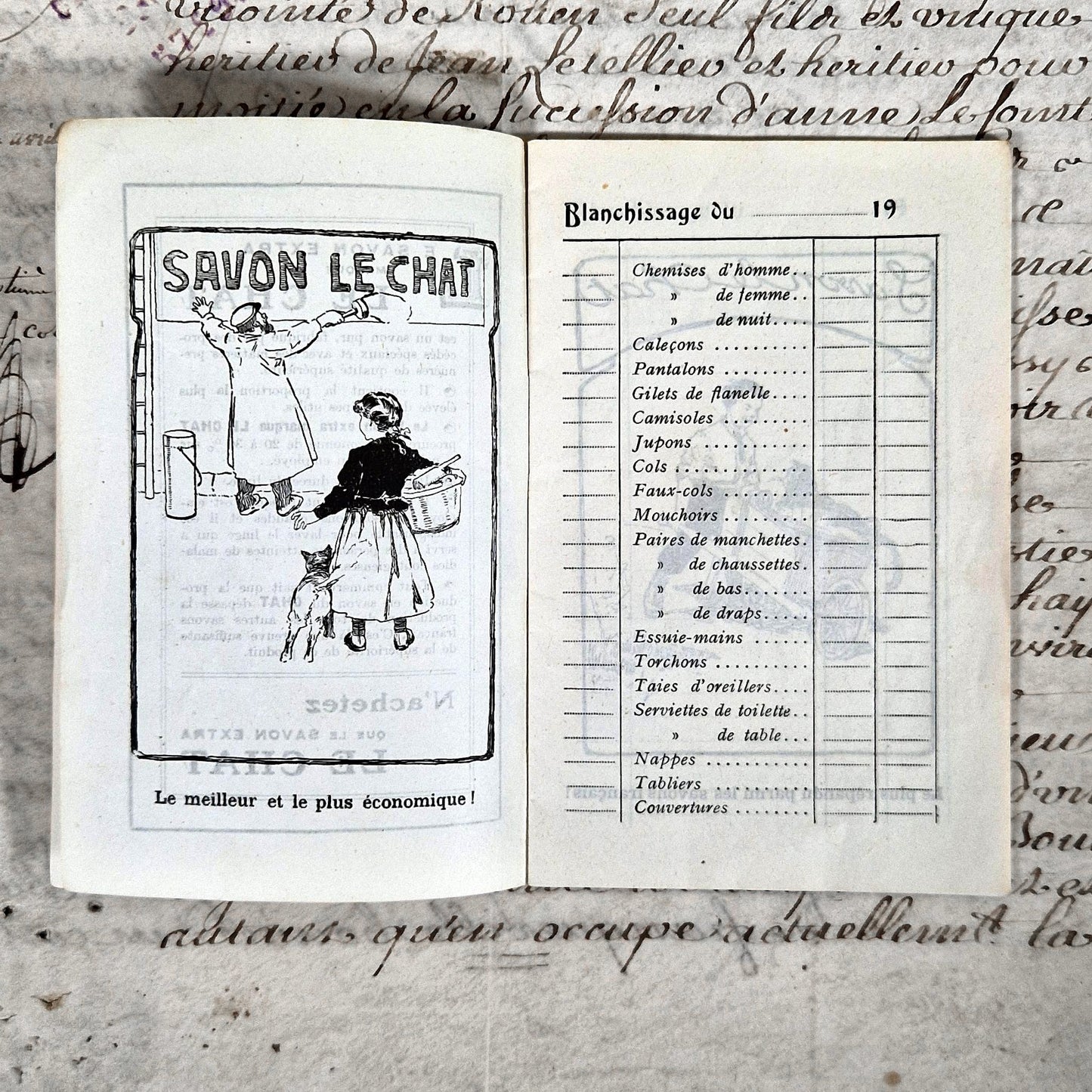 vintage french soap booklet le chat