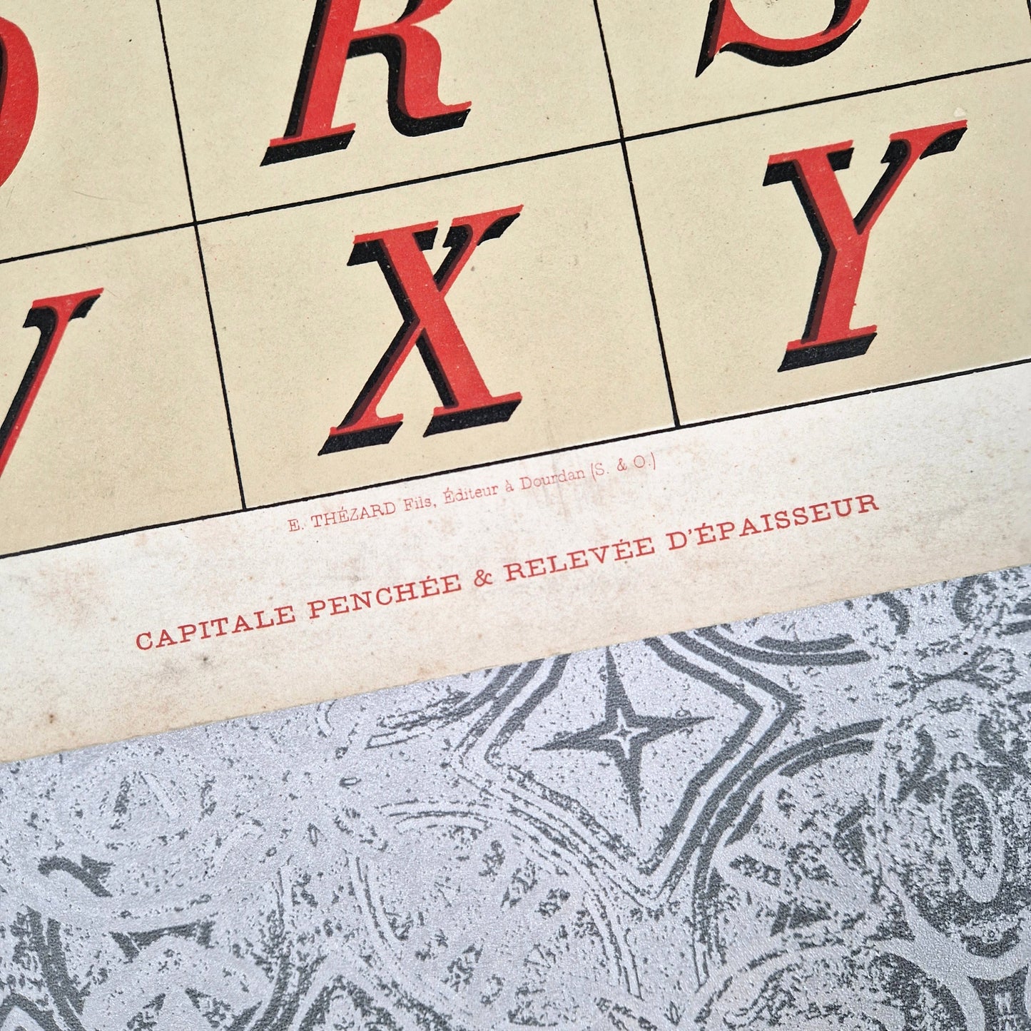 vintage red black lettering sample