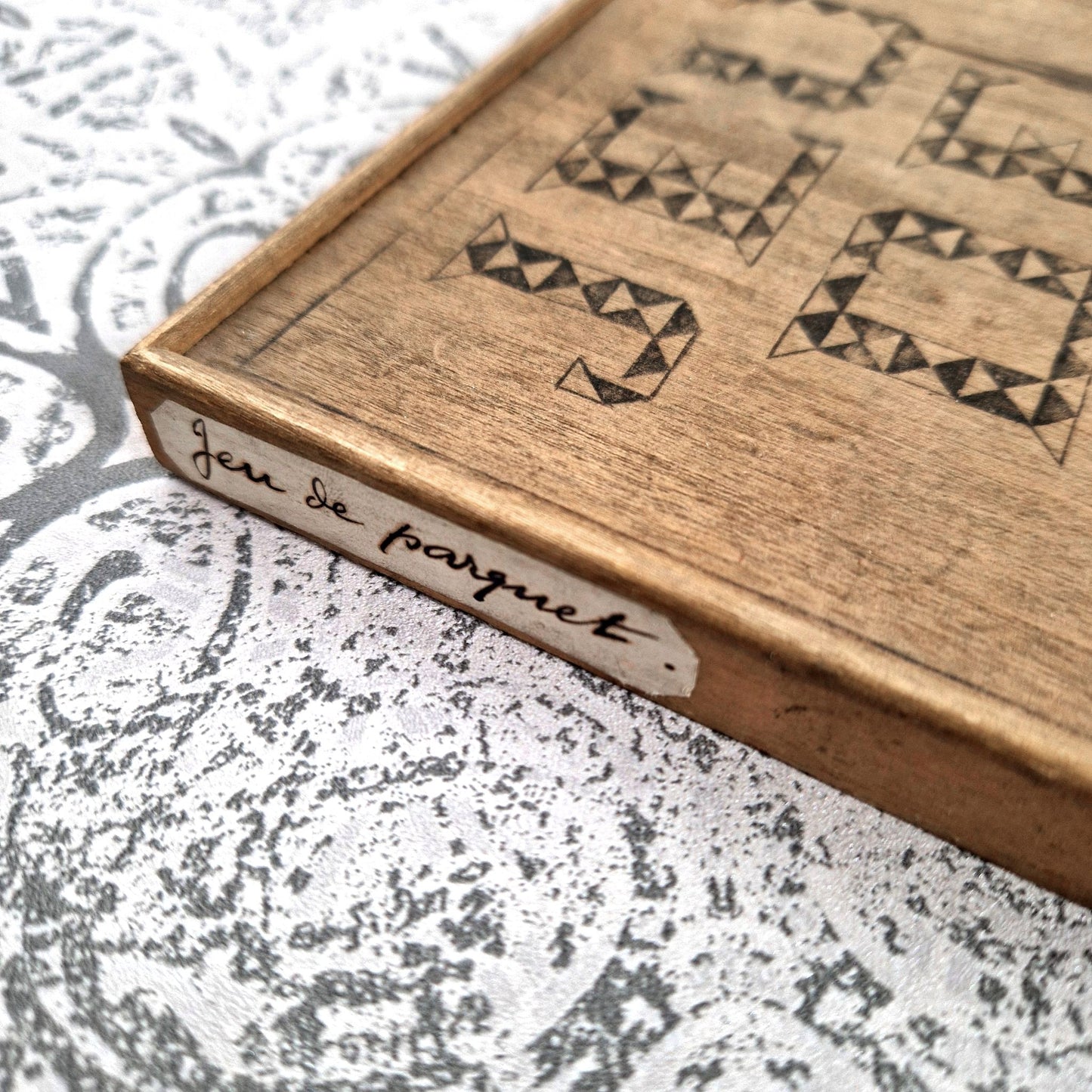 wooden pattern game antique french