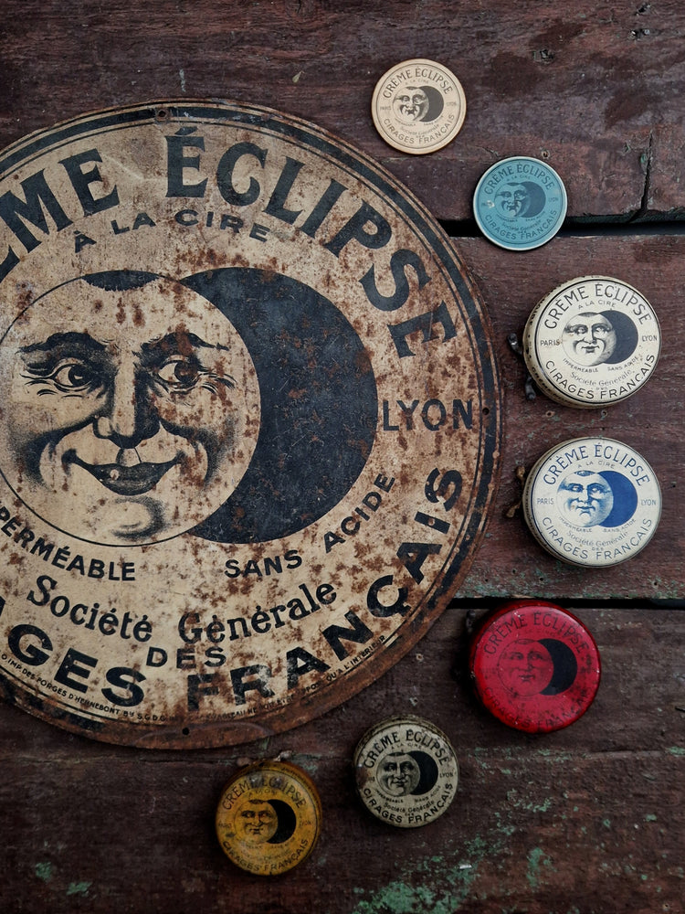 Boîtes de cirage et objets publicitaires anciens Crème Éclipse