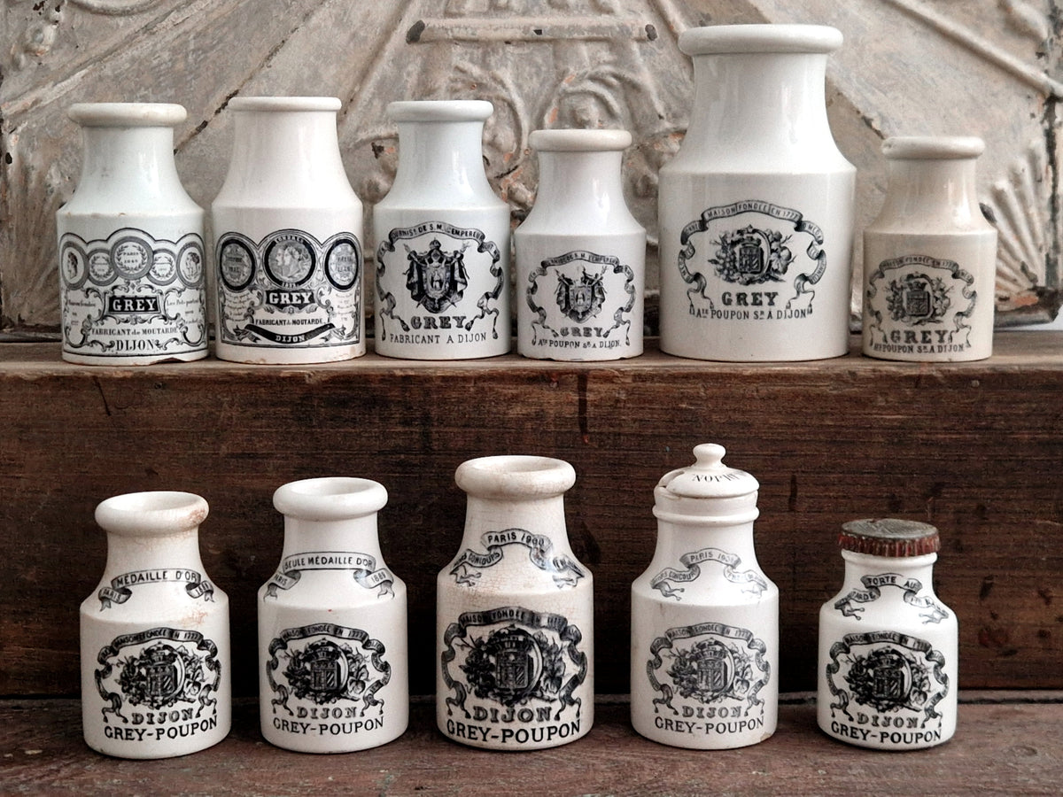 Anciens pots et objets publicitaires Grey Poupon
