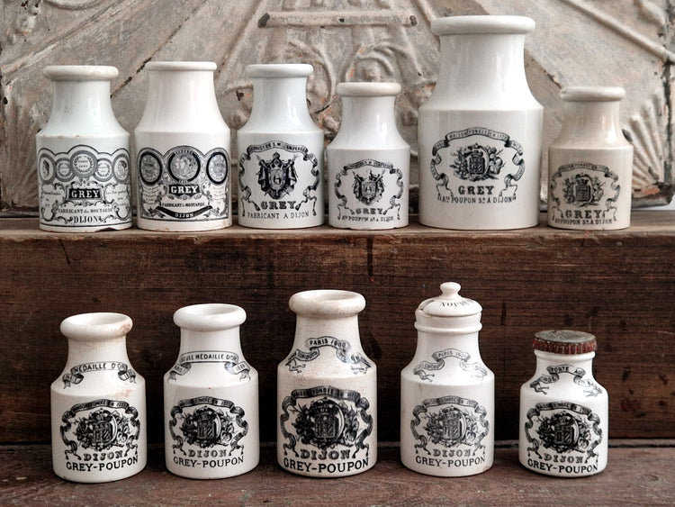 Anciens pots et objets publicitaires Grey Poupon