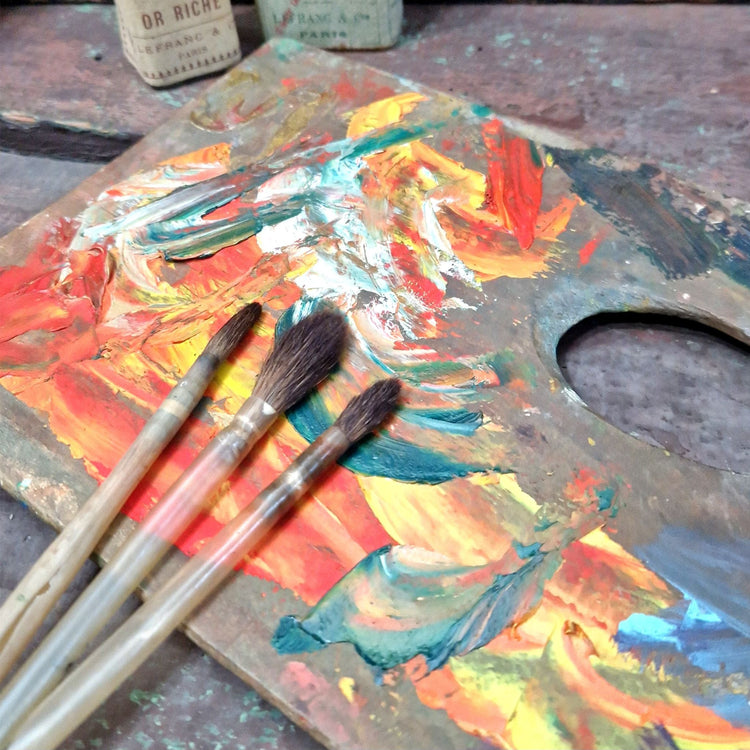 fournitures anciennes de peinture, dessin et beaux-arts