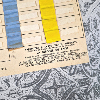 1950s french amusement lottery board