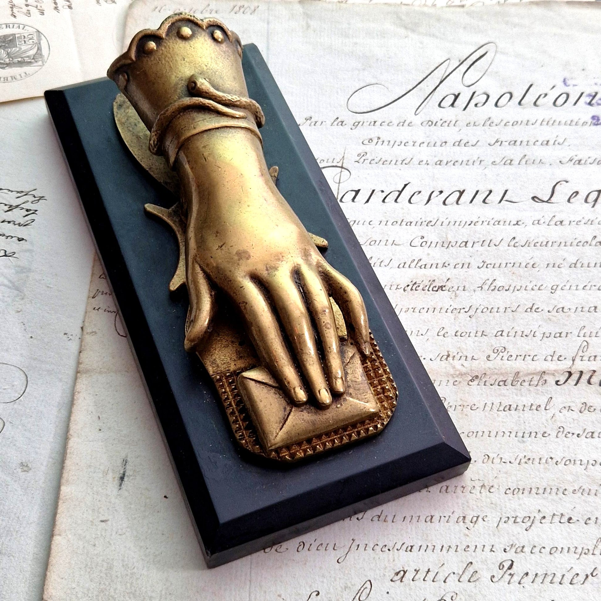 19th century paperweight hand