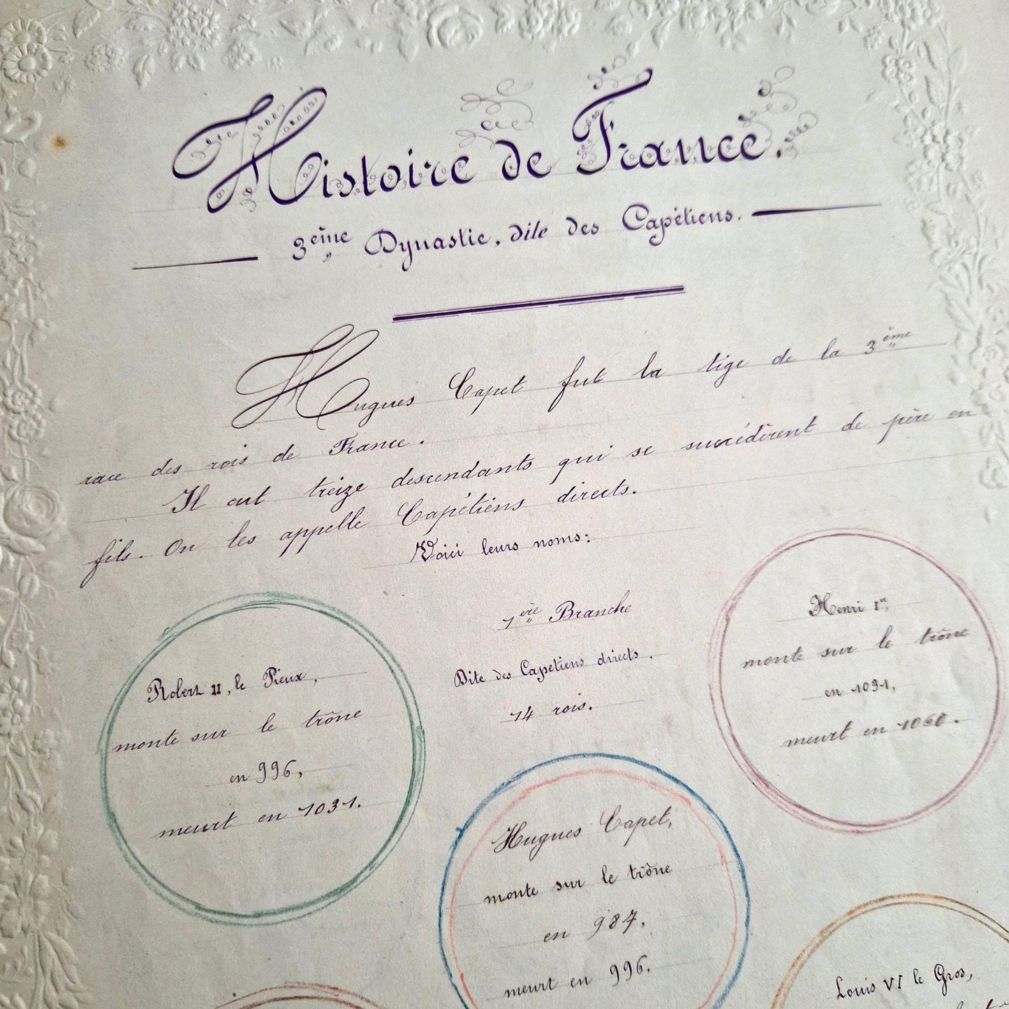 19th century school notebook flower