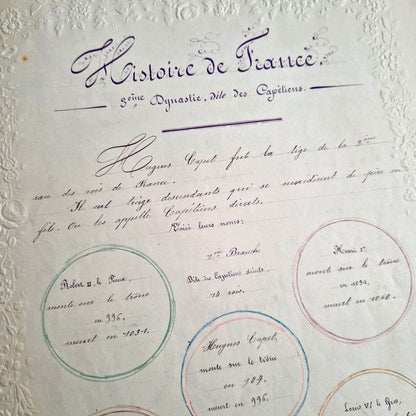 19th century school notebook flower