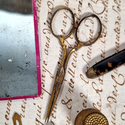 19th century sewing set complete box
