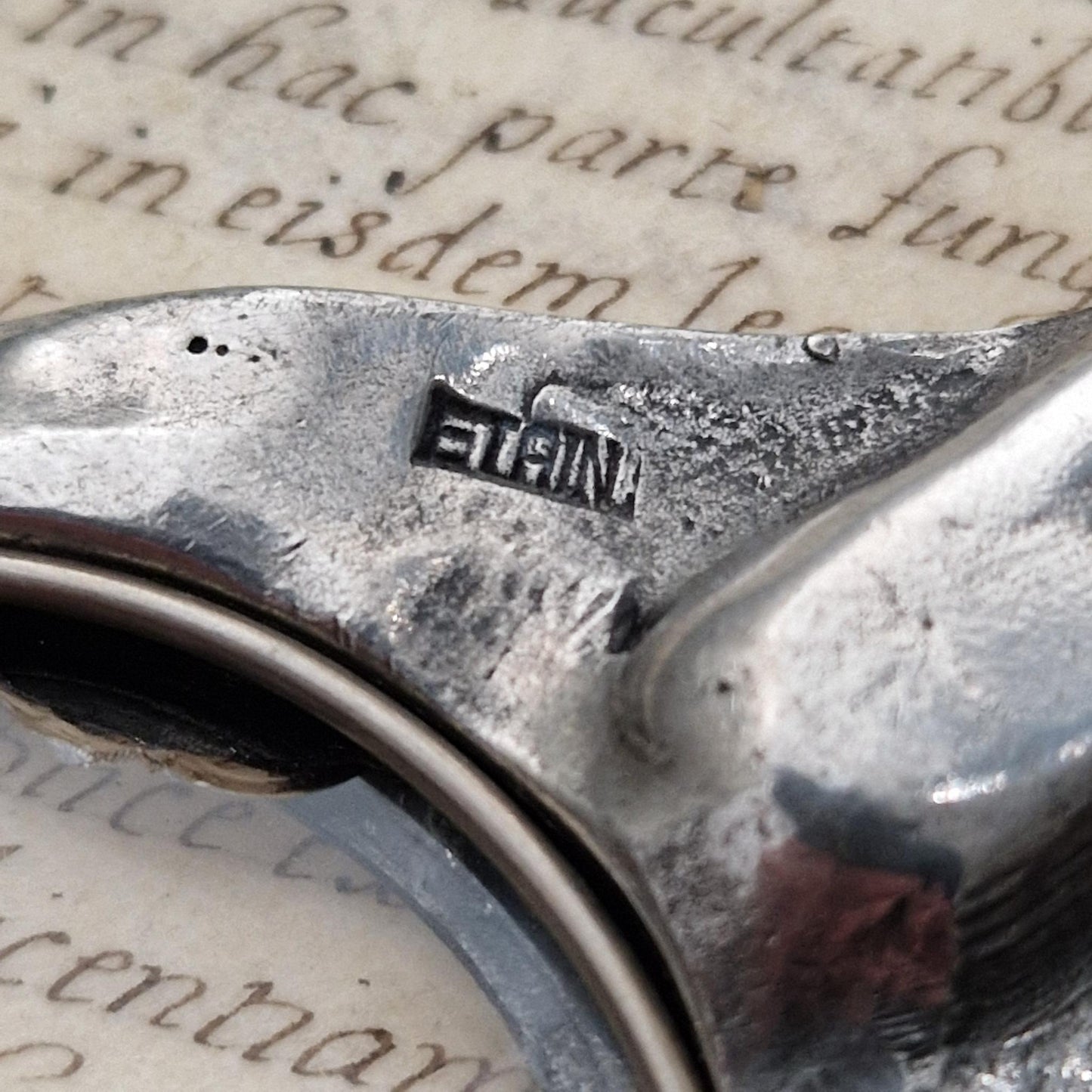 Art Nouveau pewter letter opener and magnifying glass