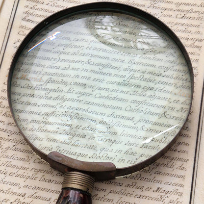 Large reading magnifier with antler handle