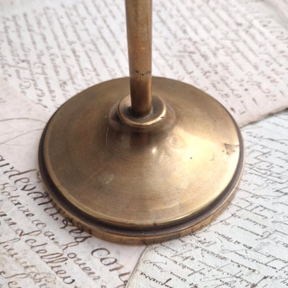 Adjustable brass reading magnifying glass on stand, Circa 1900