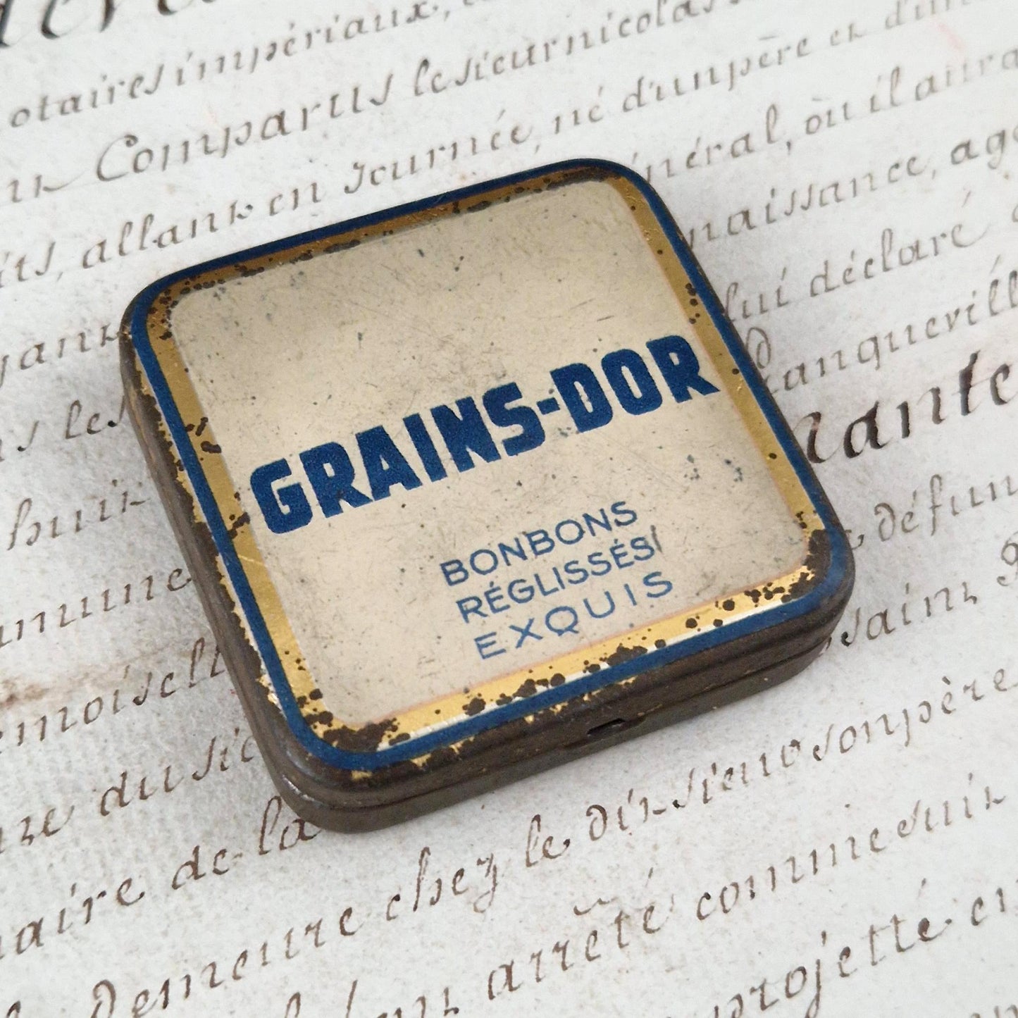 Vintage box "Grains-d'Or – Exquisite licorice candies"