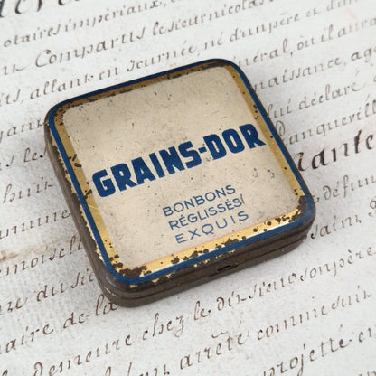 Vintage box "Grains-d'Or – Exquisite licorice candies"