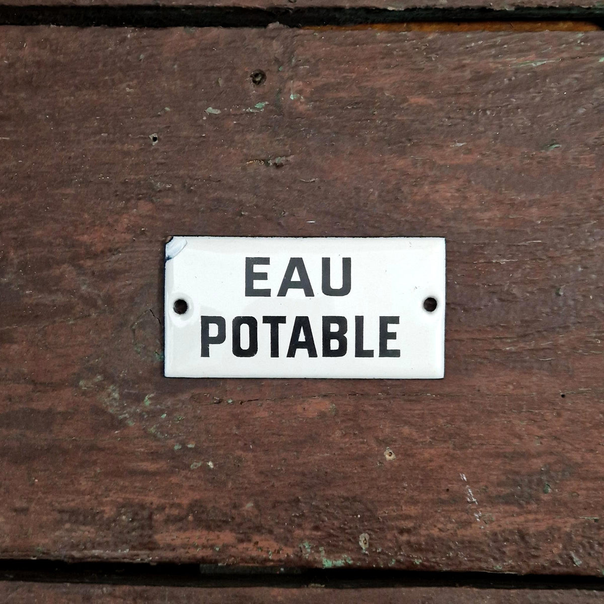 Plaque émaillée rectangulaire « Eau potable»
