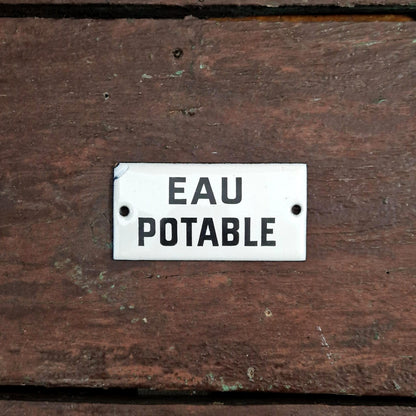 Plaque émaillée rectangulaire « Eau potable»