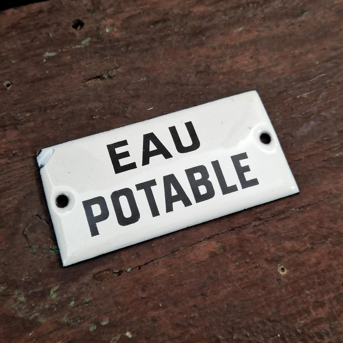 Plaque émaillée rectangulaire « Eau potable»