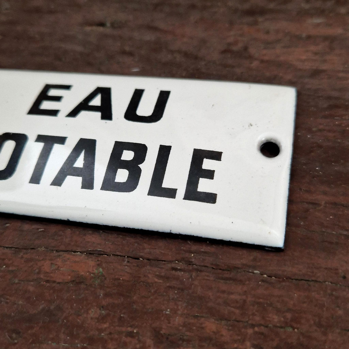 Plaque émaillée rectangulaire « Eau potable»