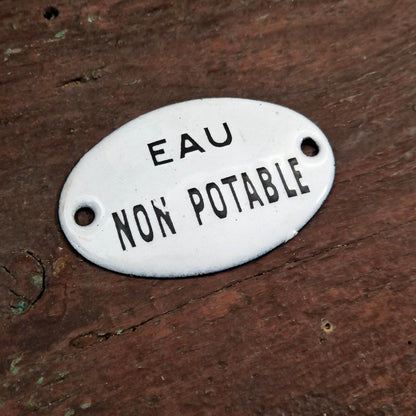 Plaque émaillée ovale « Eau non potable»