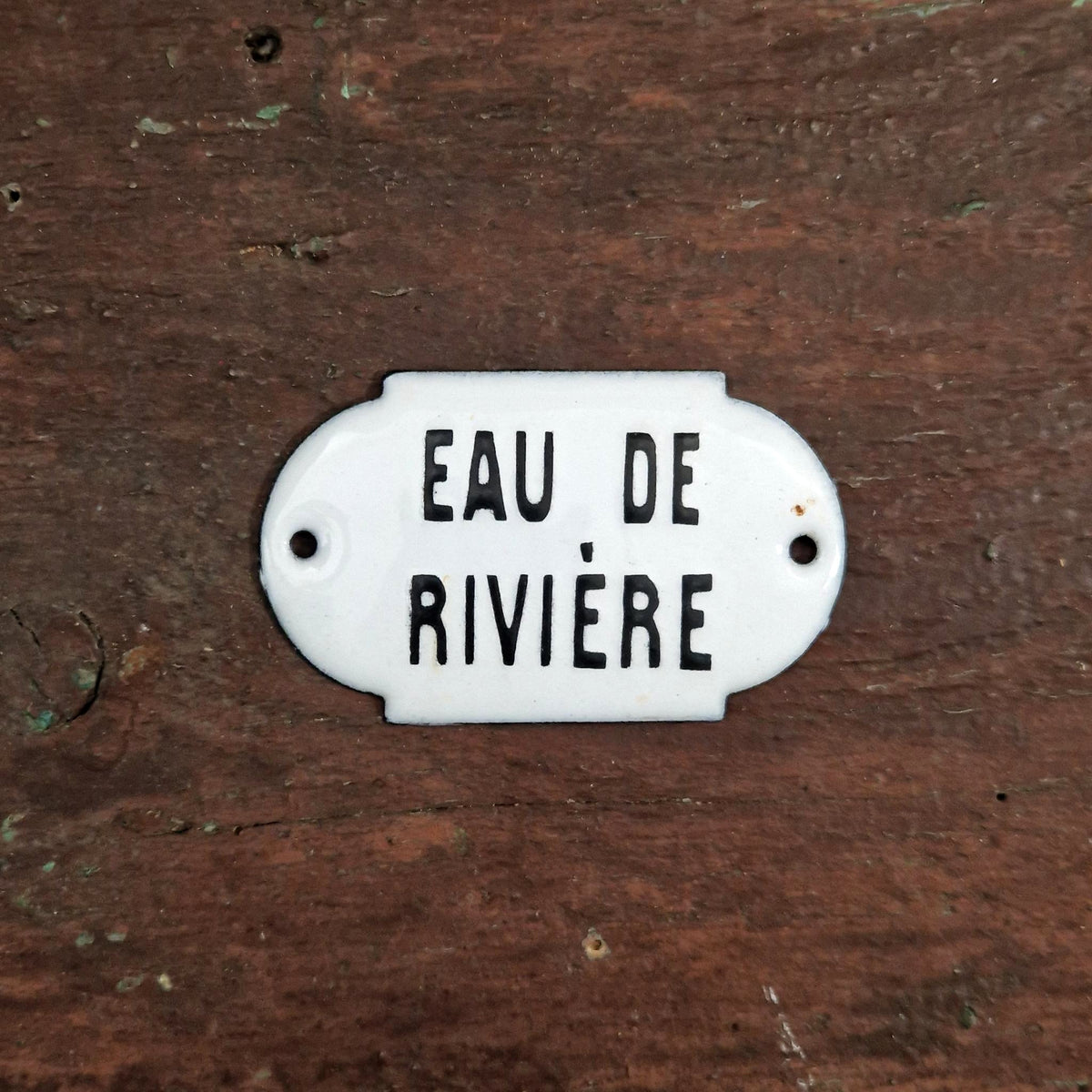 Plaque émaillée cartouche « Eau de rivière»