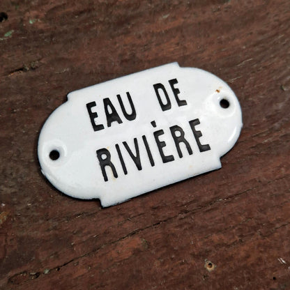 Plaque émaillée cartouche « Eau de rivière»