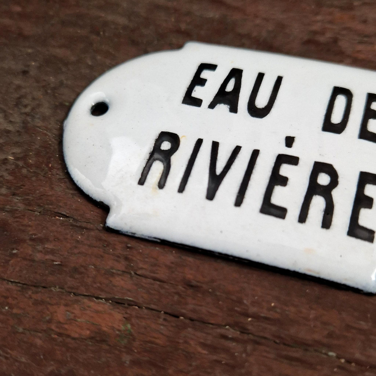 Plaque émaillée cartouche « Eau de rivière»
