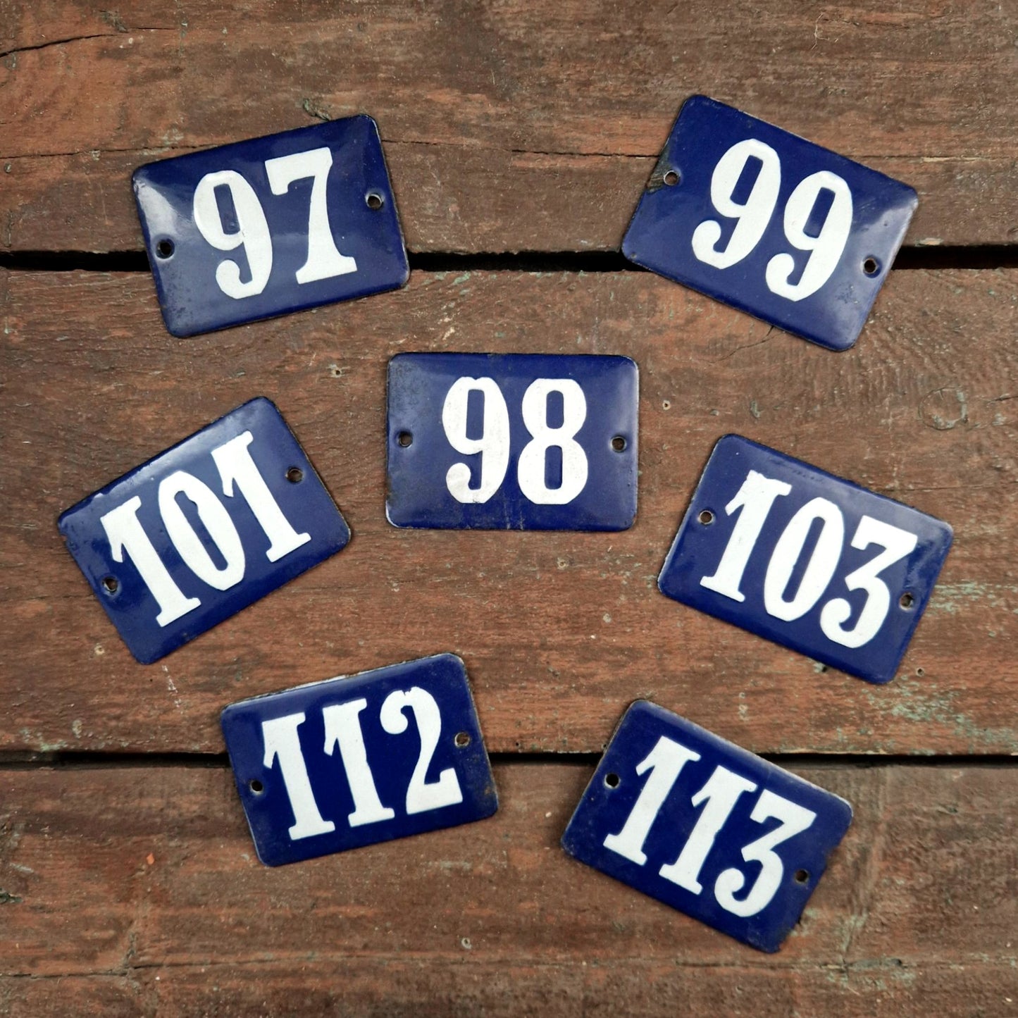 Antique enamel plaques "House No."