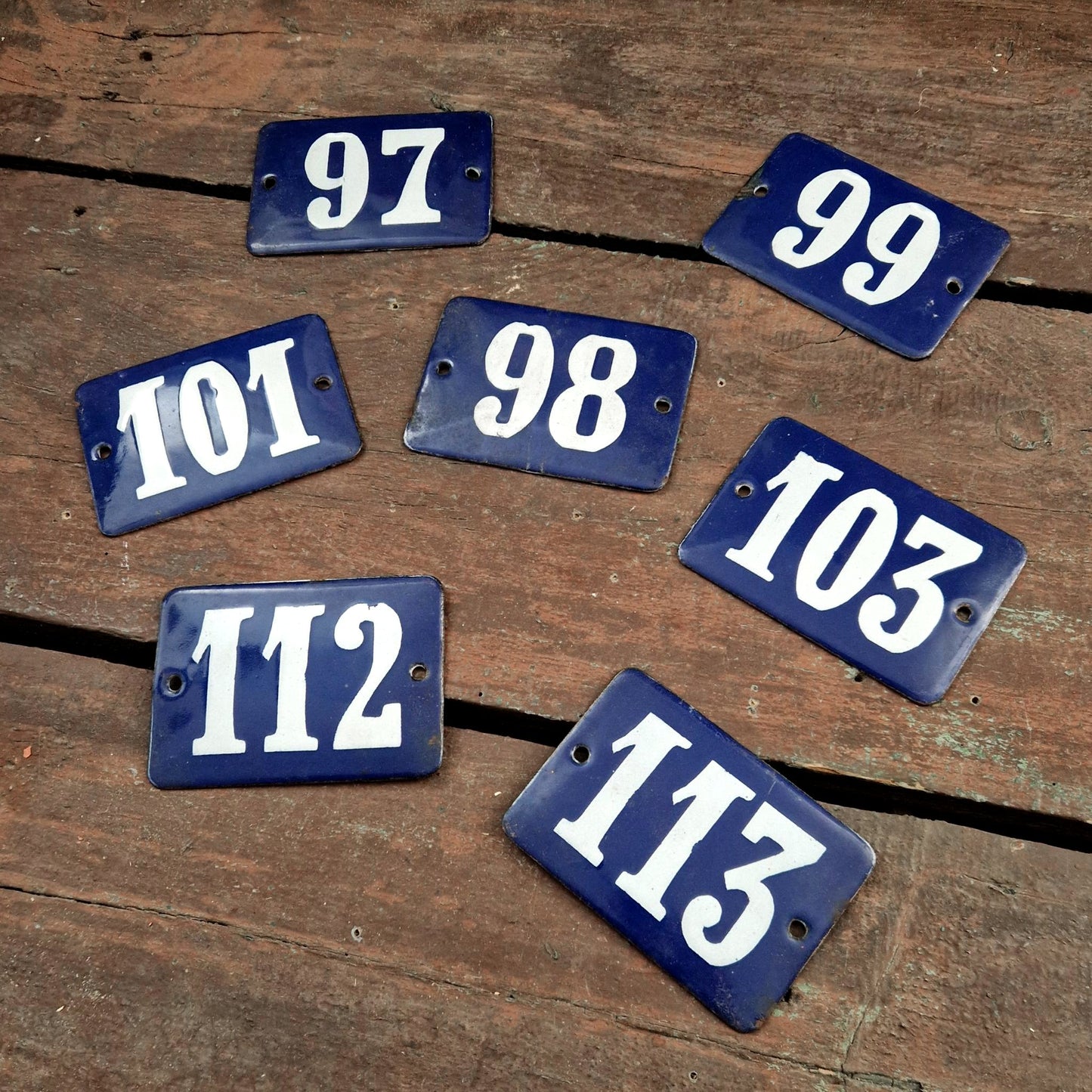 Antique enamel plaques "House No."